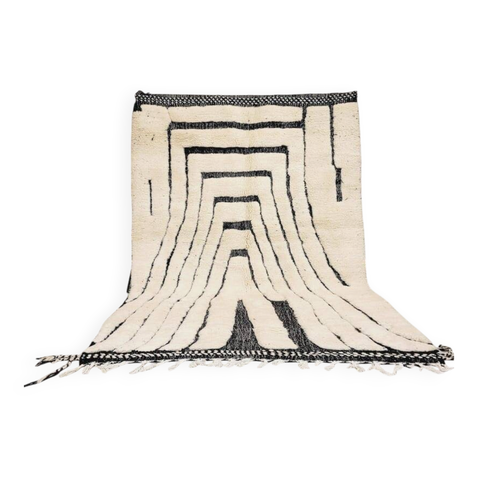 Tapis marocain sur mesure blanc traditionnelle taille 2,5/3,5 m