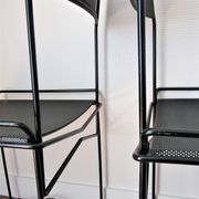 Paire de chaises acier métal perforé design années 80