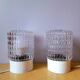 Pair of textured glass lamps 1970