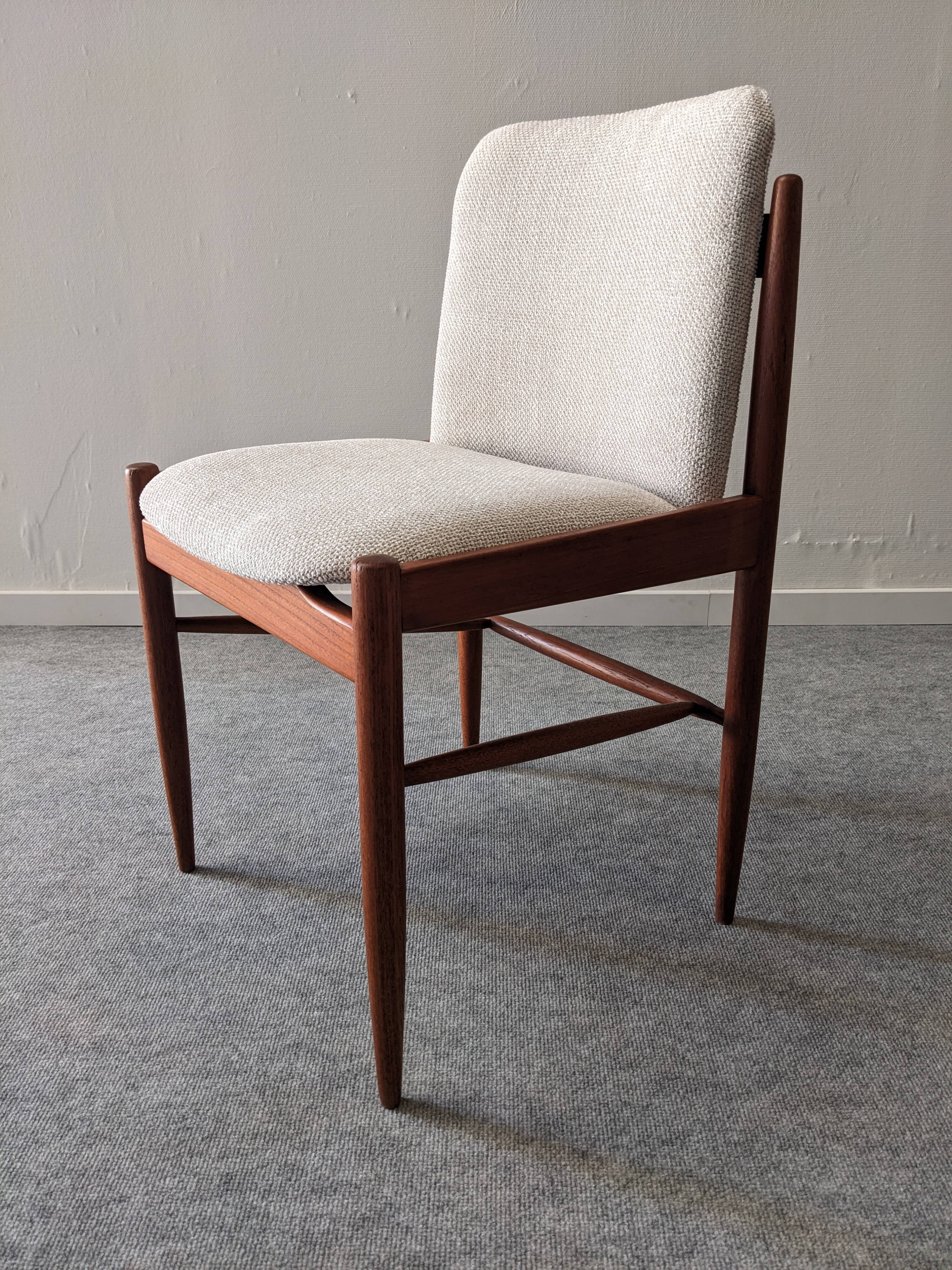 Set of 4 Scandinavian teak chairs, Denmark circa 1960.