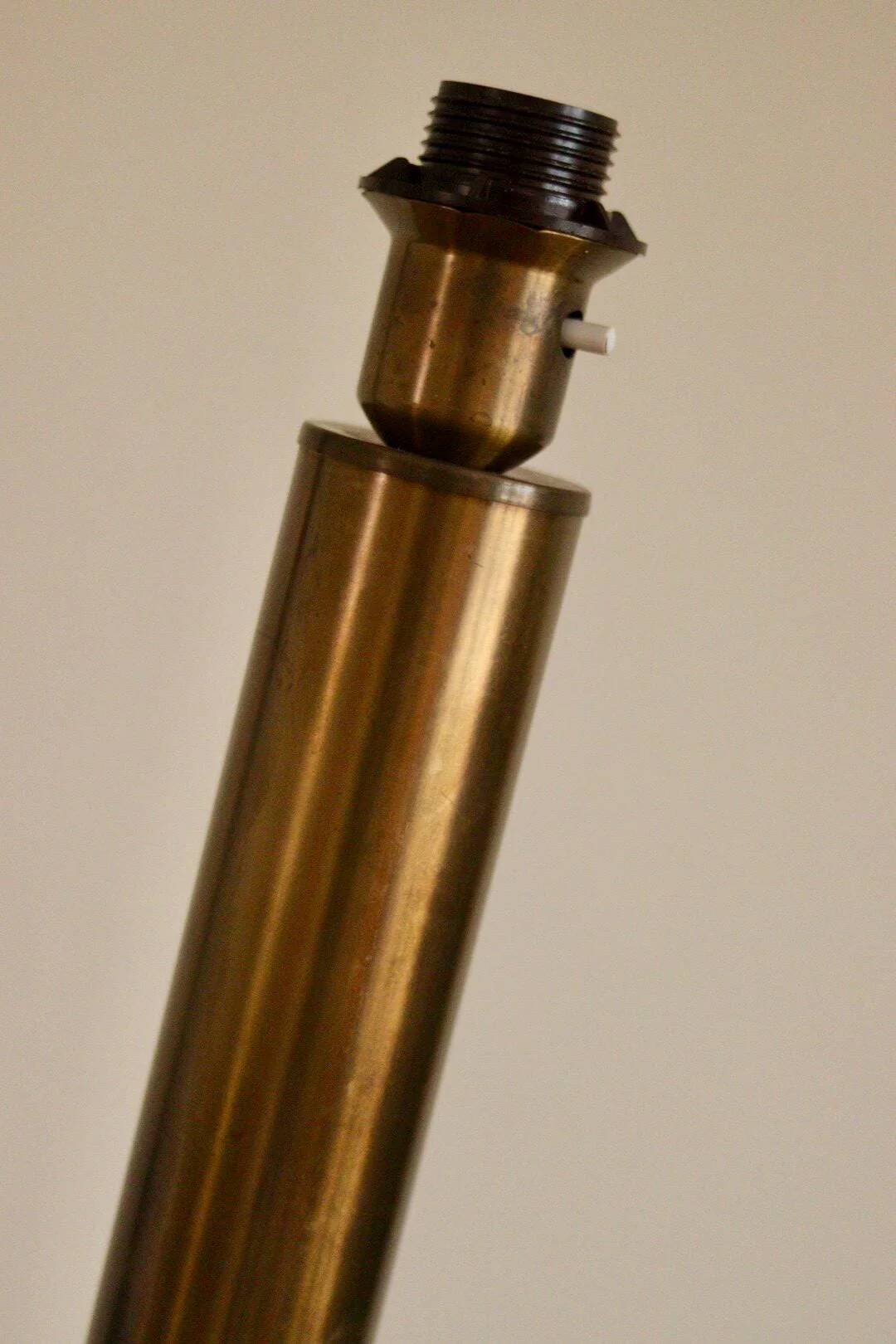 Tall Swedish brass bobbin lamps by Bergboms