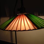 VINTAGE FLOOR LAMP 1960 PURPLE AND GREEN LAMPSHADE