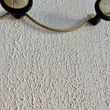 Vintage 1960 gold-plated coat rack with 3 hooks - 45 x 7 cm