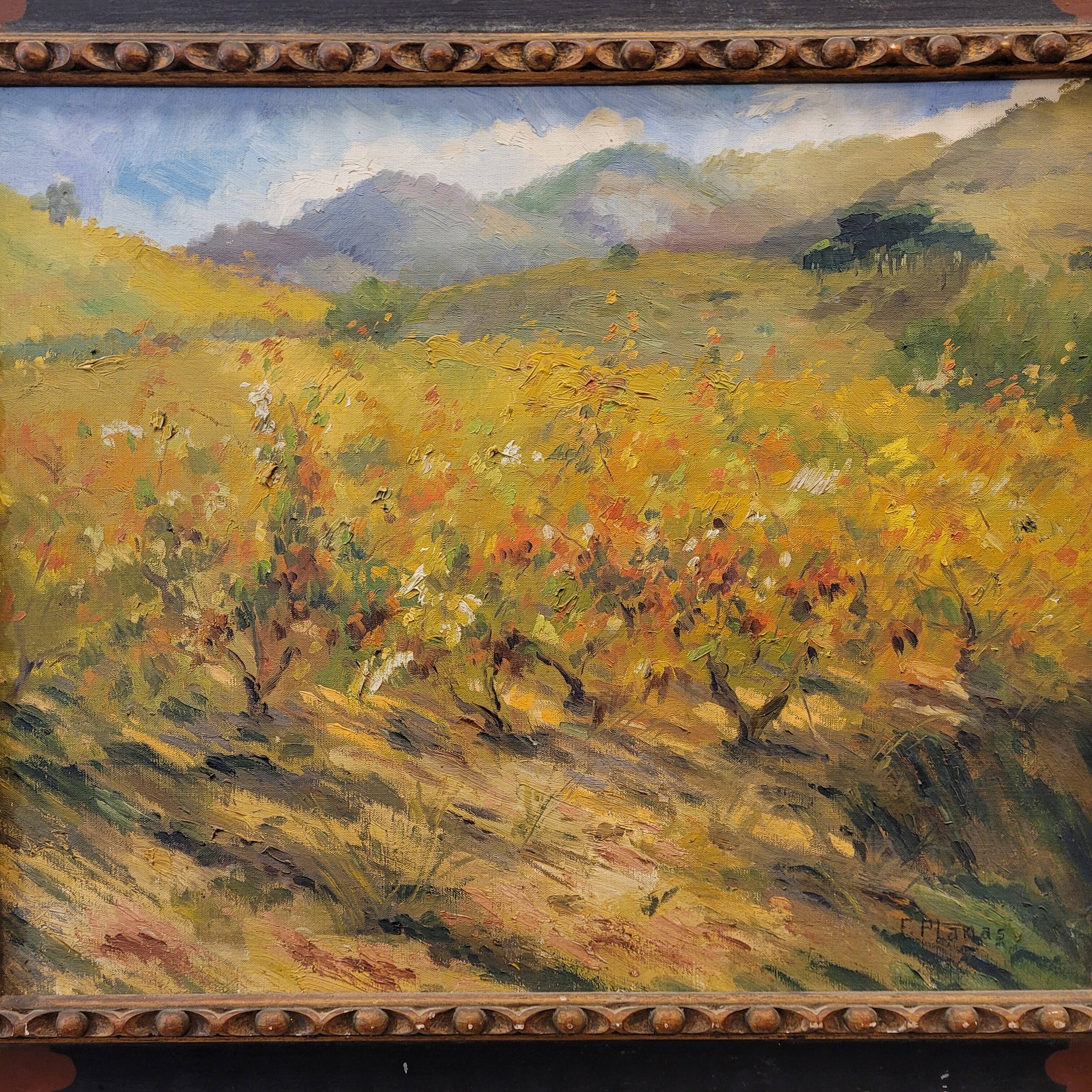 Oleo sobre lienzo “Setembre”, Francesc d’Assis Planas Doria, Escuela catalana, pp. s. XX - Catalonia,