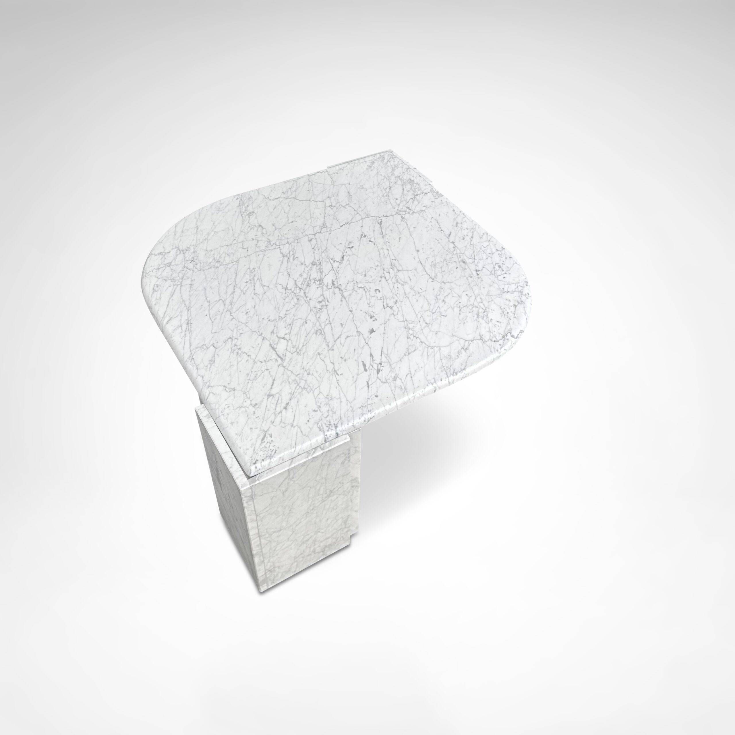 Carrara marble teardrop coffee table Germany 1980s