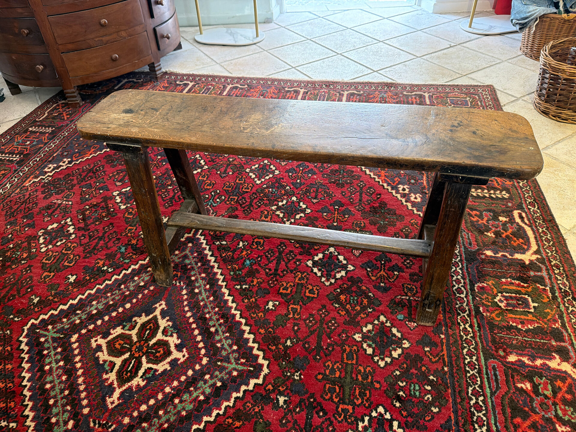 Old farmhouse bench in solid wood – Original patina