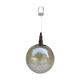Suspension old crackled glass ball + Support brass wood Vintage