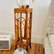 Vintage bamboo saddle pedestal table