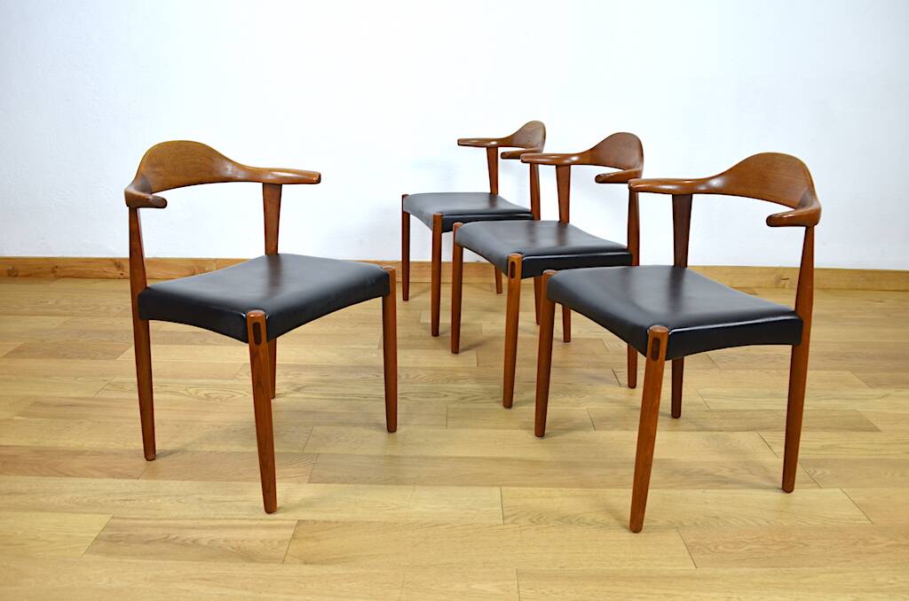 4 chaises danoises en teck par Jacob Hermann pour Randers Mobelfabrik