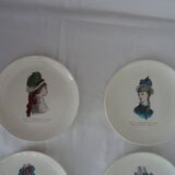 6 plates Gien le petit courrier des dames 446112 hat mode