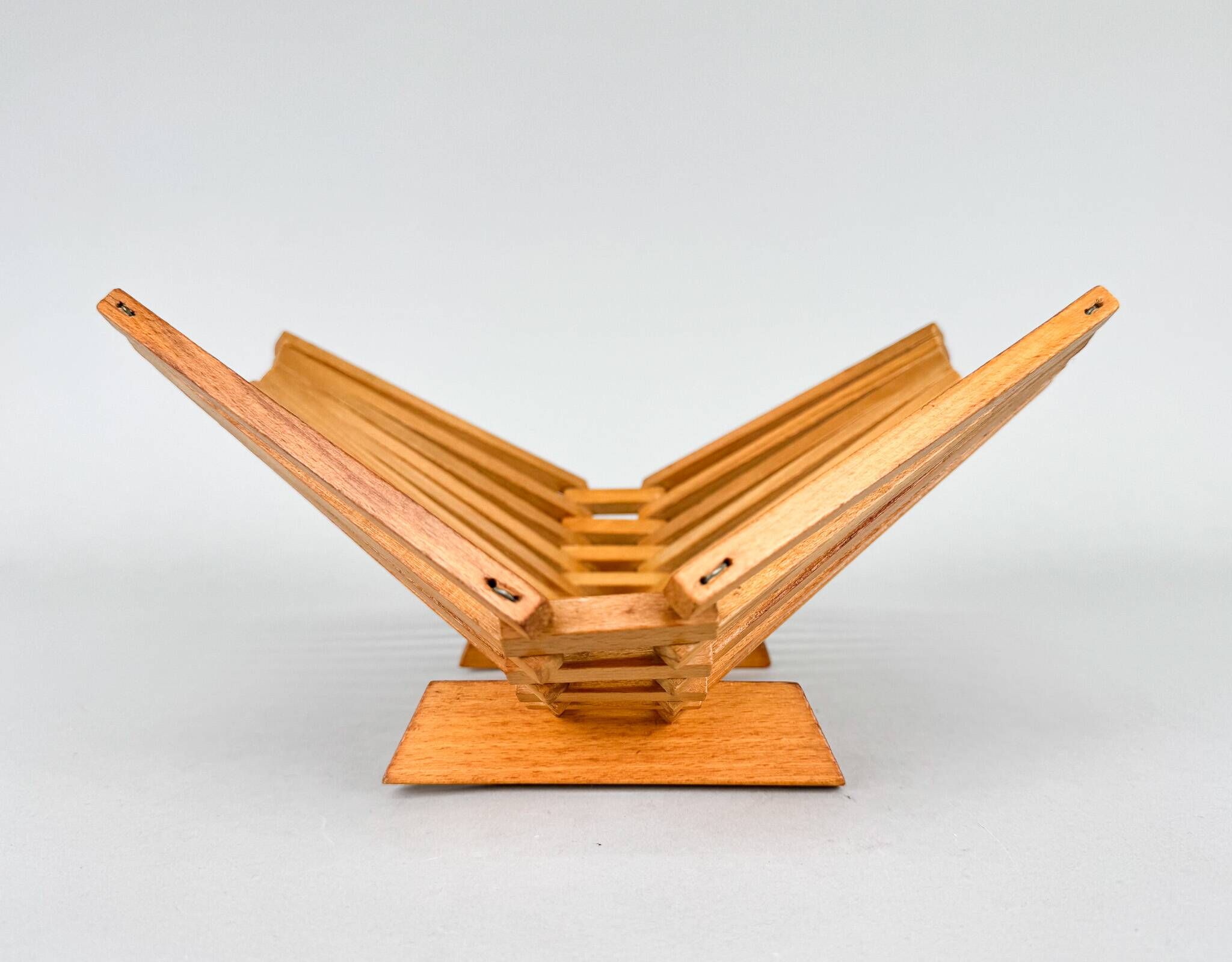 Mid Century Foldable Wooden Fruit Basket, Germany