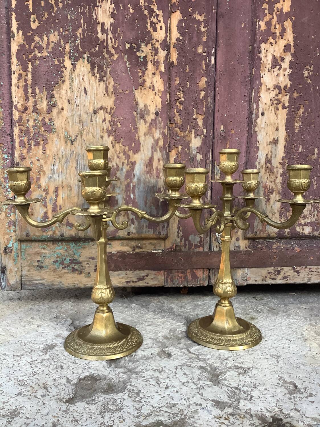 Pair of golden candlesticks