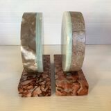Pair of art deco marble bookends