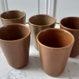 Set of 5 glasses in Digoin stoneware years 60-70