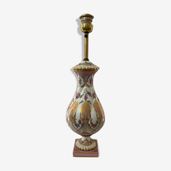 Russinger et Locré Porcelaine de Paris pied de lampe signature fin XVIII deb XIX