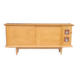 Vintage Sideboard In Light Oak, Guillerme And Chambron