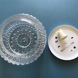 Round ceiling light in chiseled glass