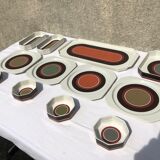 Serving dessert 12 pieces porcelain & Villeroy Boch Avant-garde design modernist vintage 70