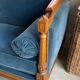 Jean Roche Vintage Wood and Velvet Sofa