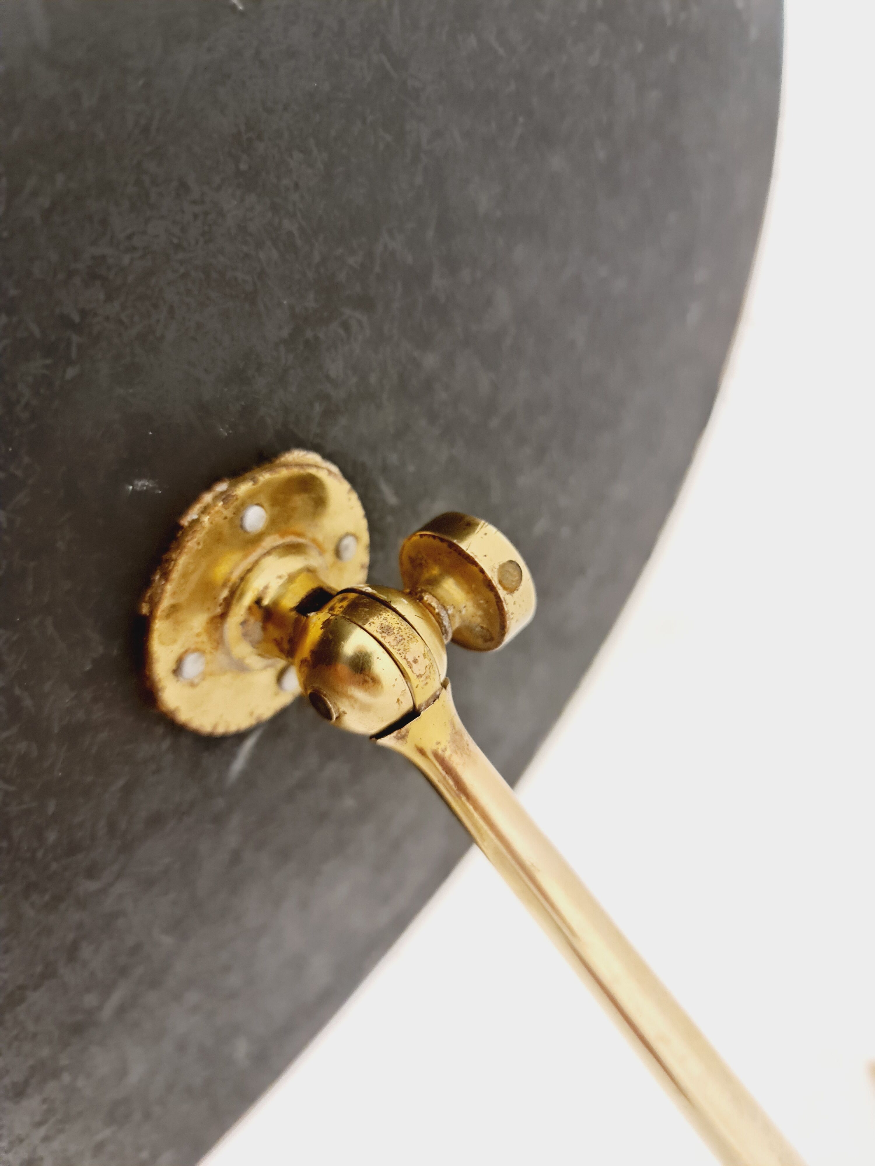 Mid century vanity brass  table mirror von vereinigte werkstätten münchen germany 1960s