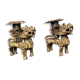 Old pair of candlesticks dog fô bronze