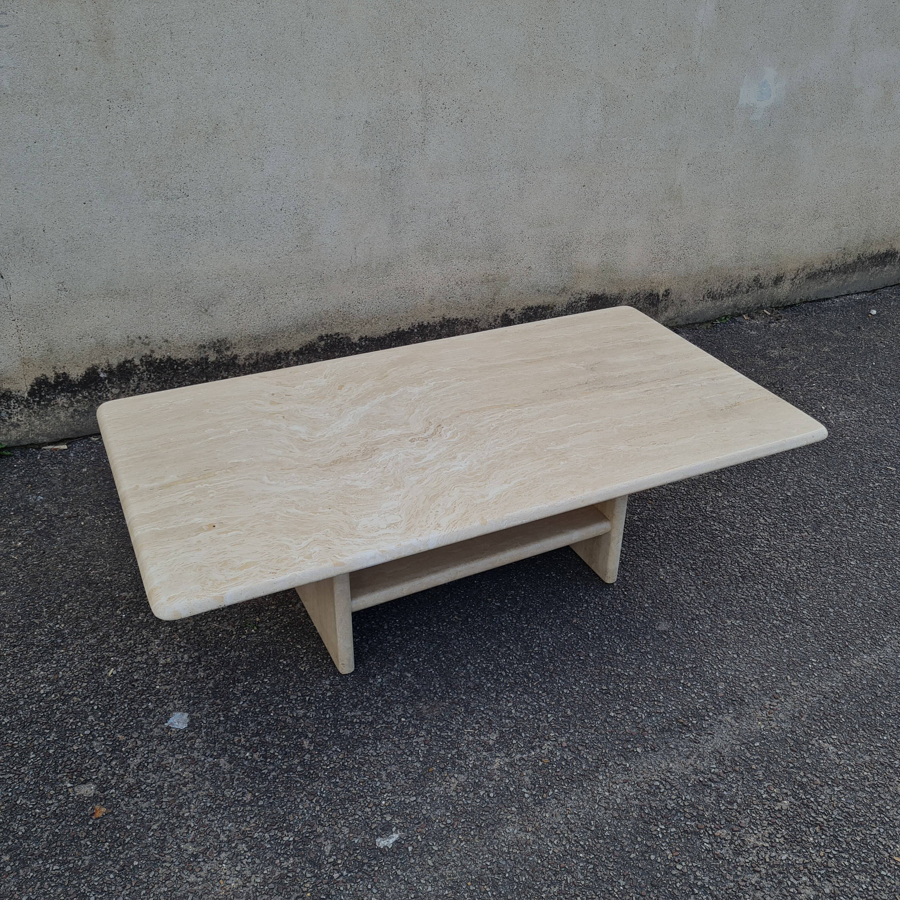 Travertine coffee table
