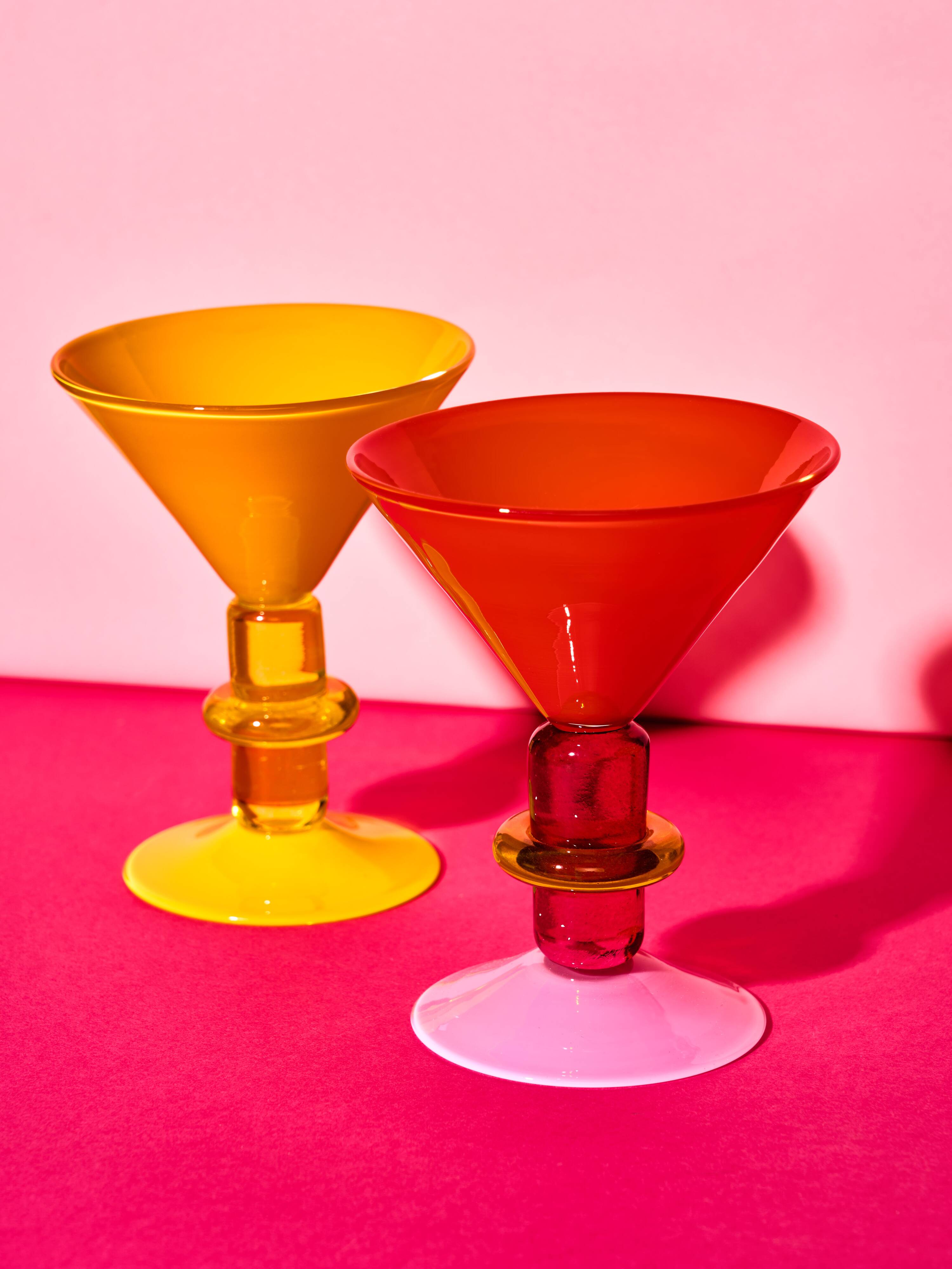 Verre à Martini Miami en Rouge et Rose