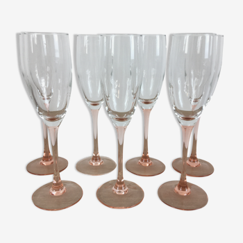 Champagne flutes Luminarc pink foot