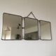 Ancient triptych barber mirror  - 25x66cm