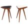 Set of two triangular stools in black and white velvet, Europe, 1960s.