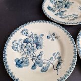 Ensemble de 6 assiettes à dessert Gien terre de fer modèle Capucines