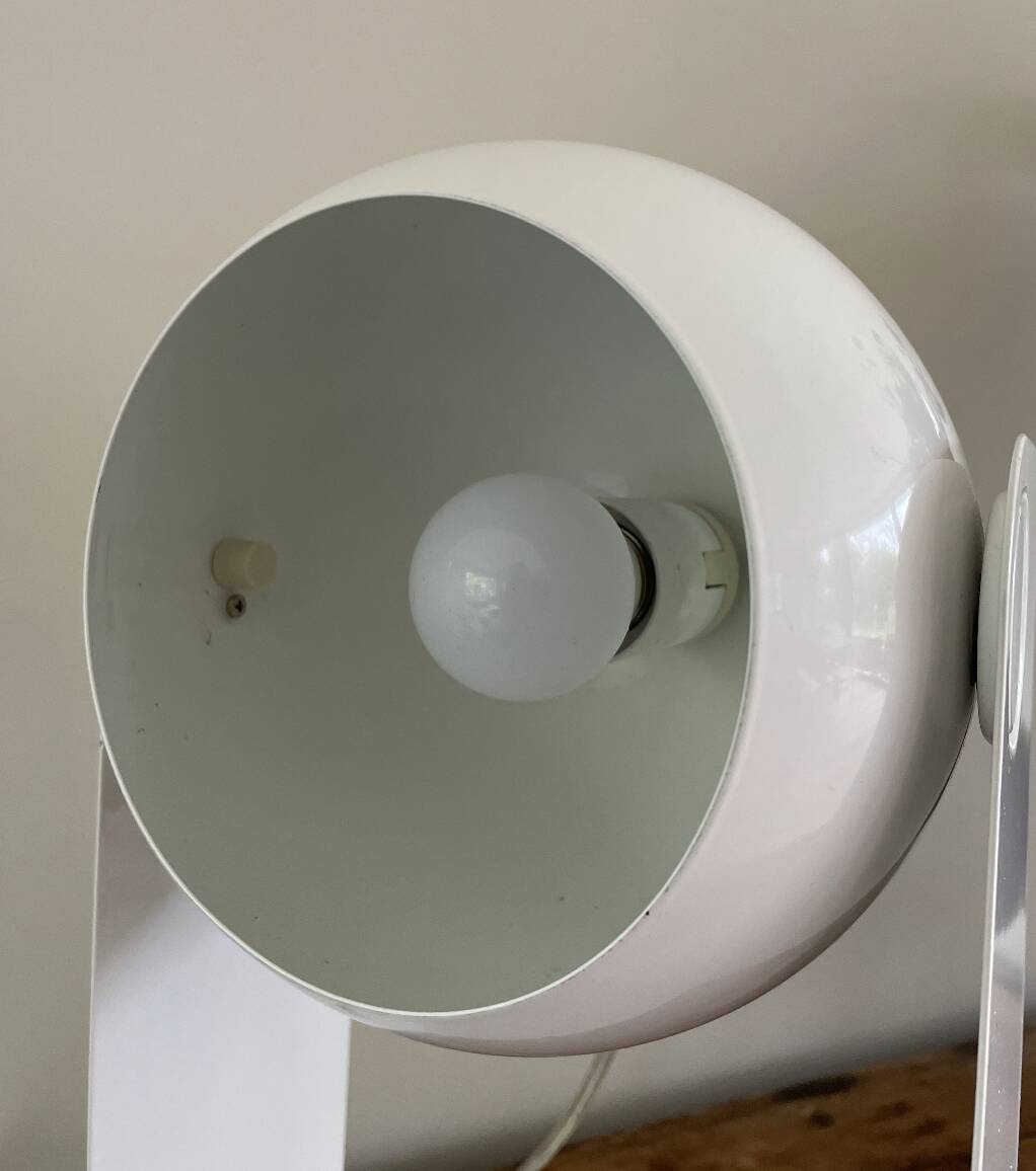 Vintage Table Lamp White Space Age Look Massive 90's design