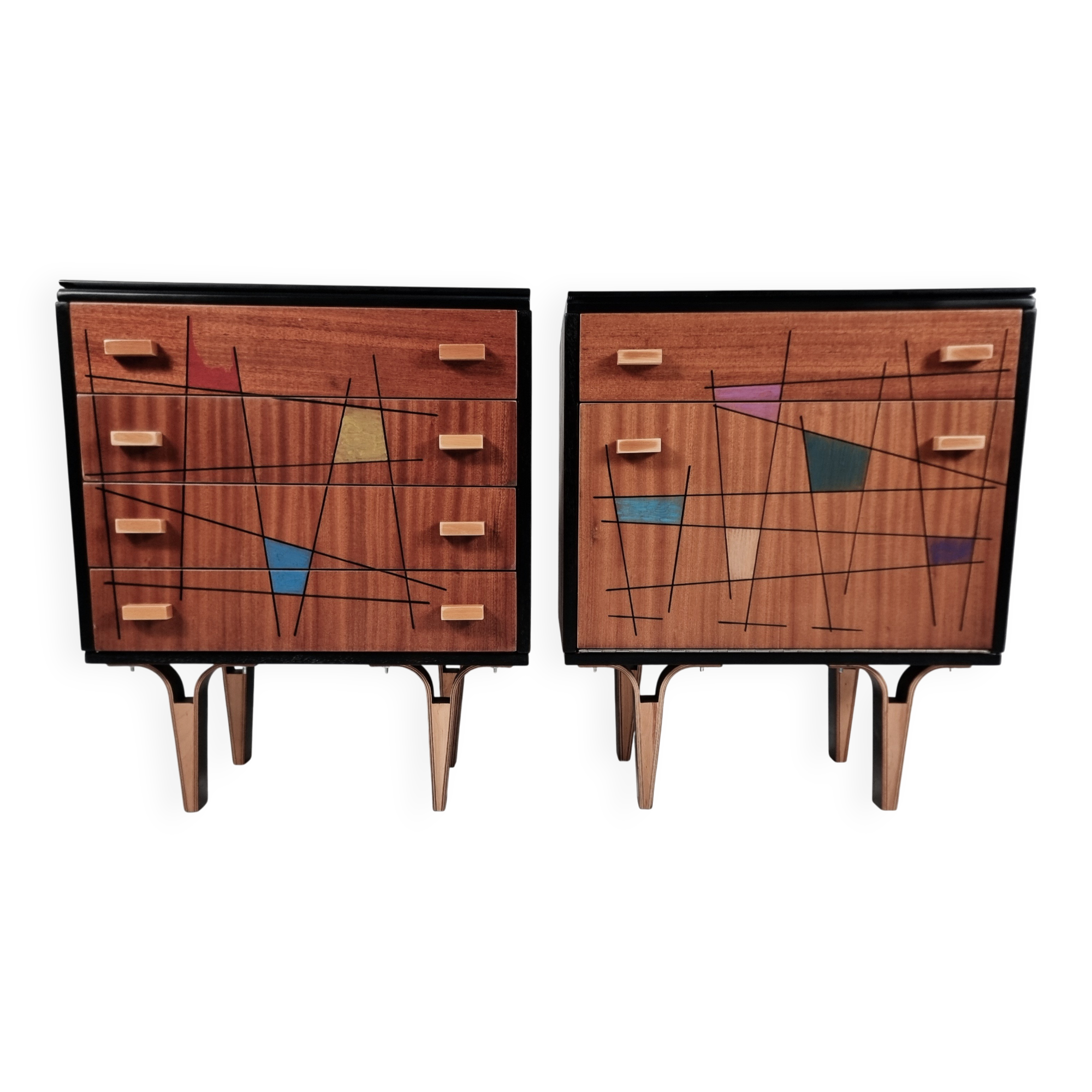 Tables de chevet, années 1970, ensemble de 2