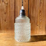 Globe hanging lamp in vintage molded glass