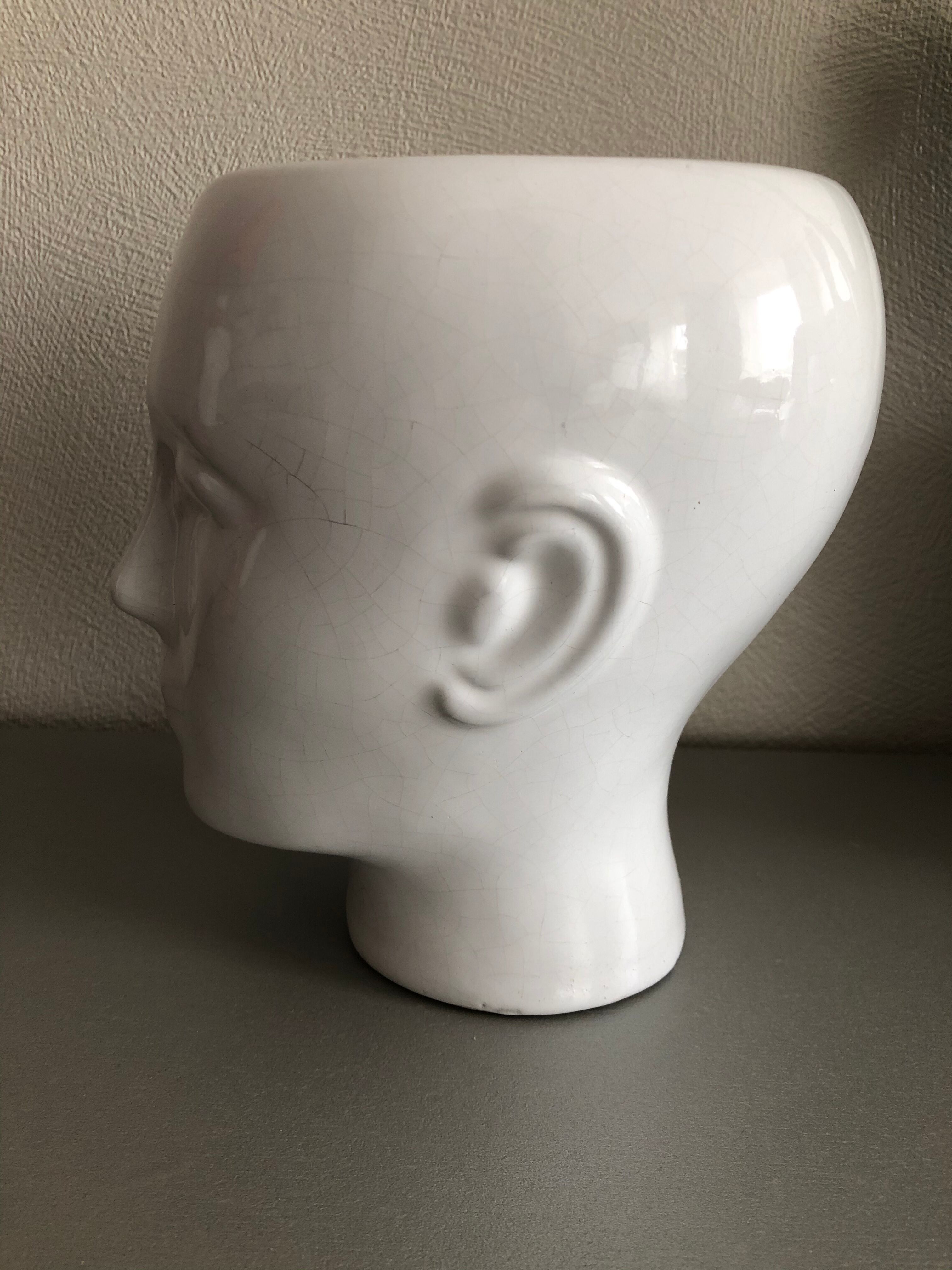Ceramic face vase
