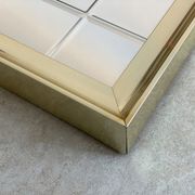 Vintage hollywood regency gold facetted mirror, 80s wall mirror
