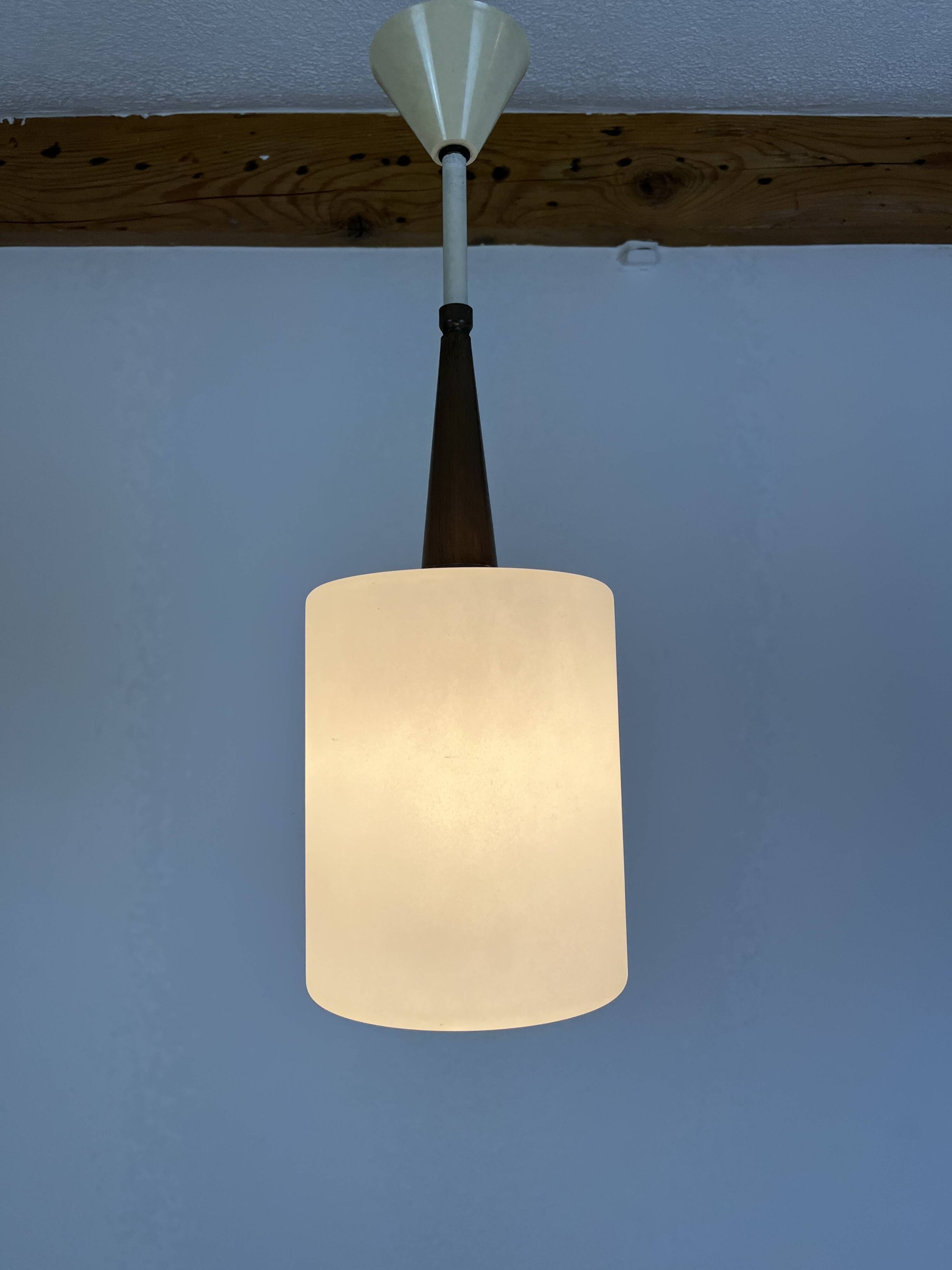 Scandinavian opaline pendant light from the 60s