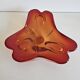 Transparent orange glass bowl in the Murano Sommerso style, 24cm.