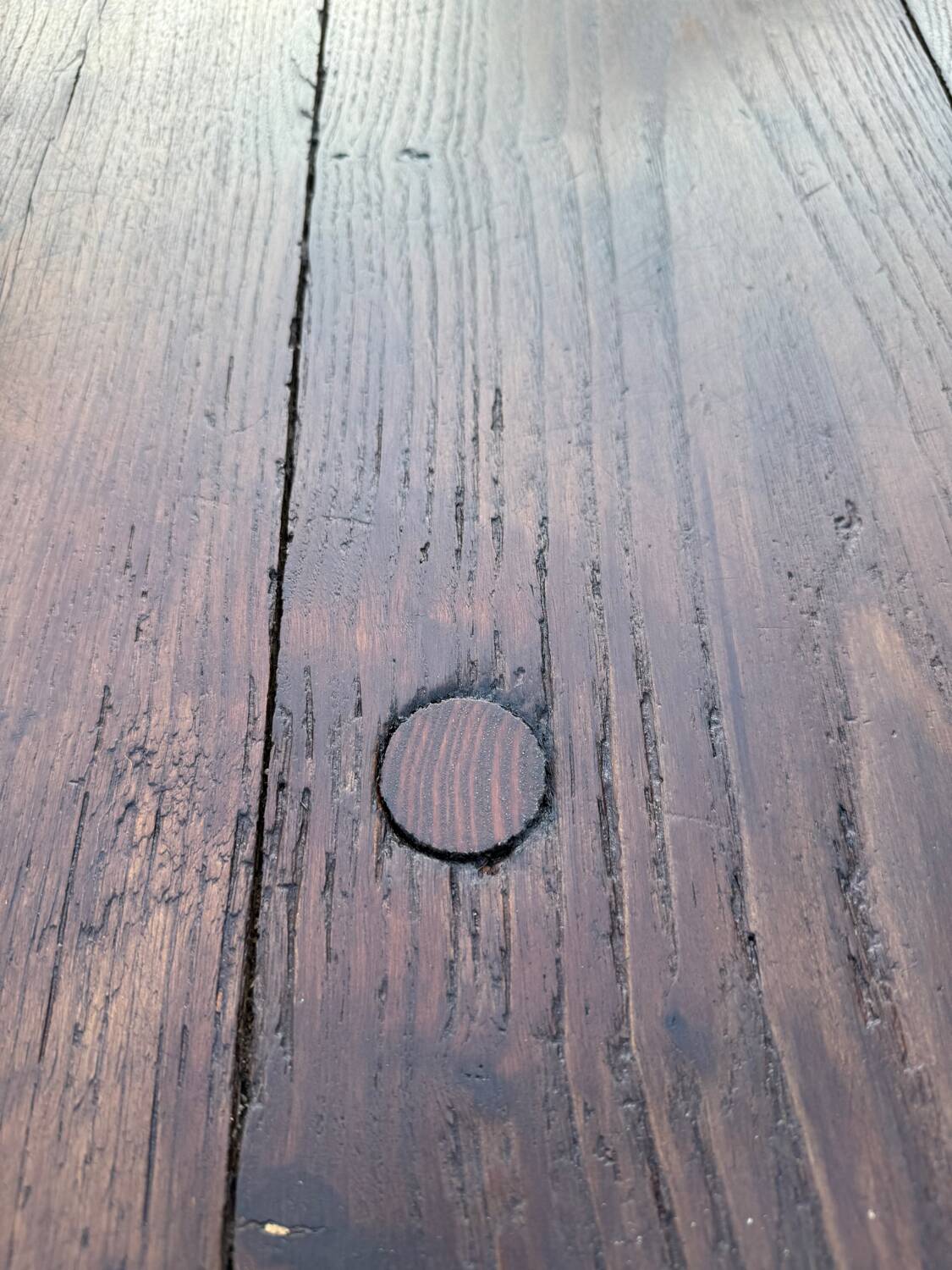 Oak farm table with 2 drawers 19'S