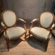 Pair of Louis XVI style medallion armchairs x