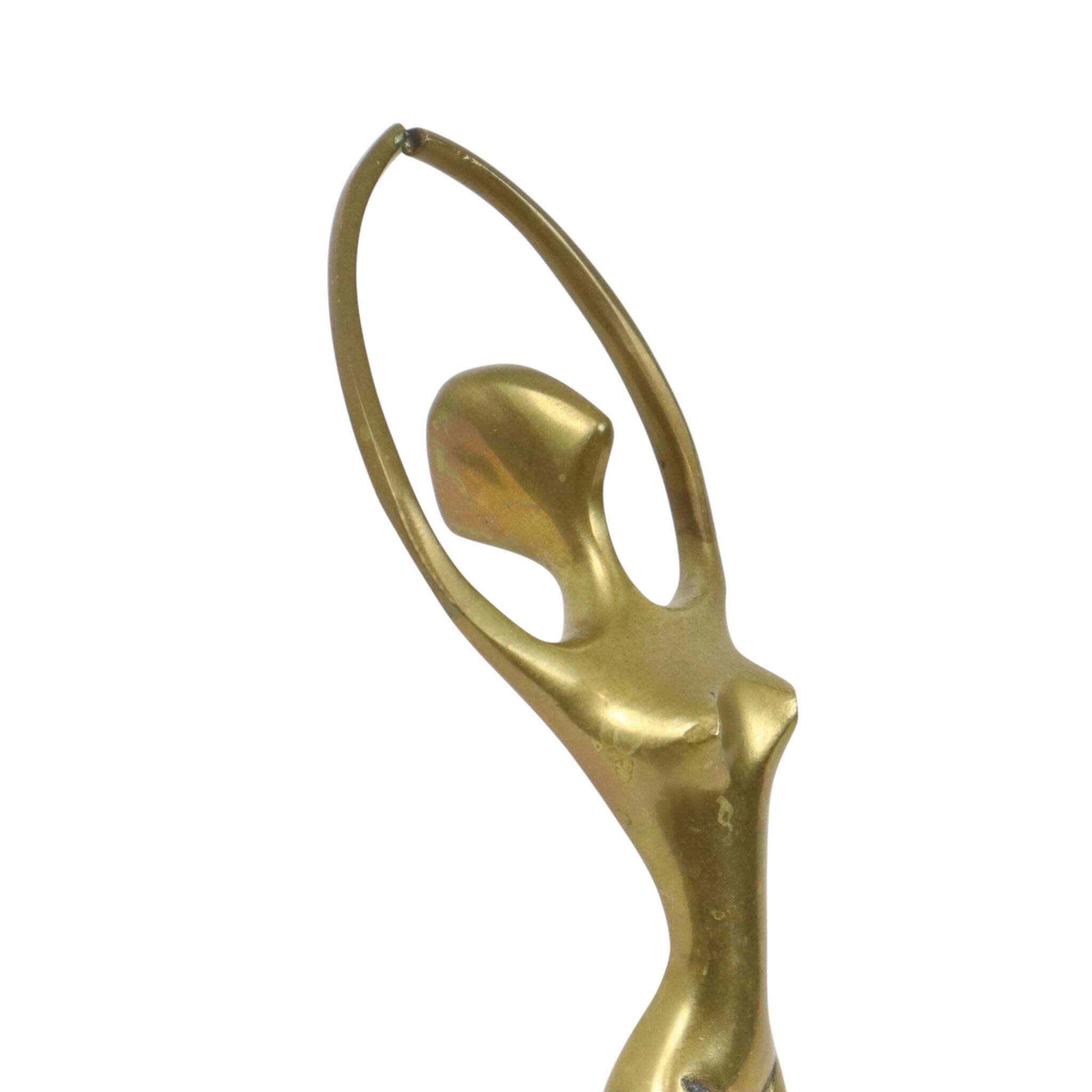 Hollywood Regency Brass Ballerina Figurine Sculpture 30cm