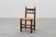 19th Century Spanish Hand-Carved oak Side Chair with Velour Seat