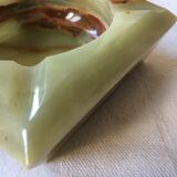 Ashtray square and beveled art deco Onyx green and Brown