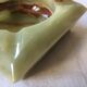 Cendrier carré et biseauté art deco en onyx vert et marron