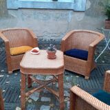 5-piece vintage rattan lounge set 60s