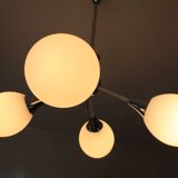 Sputnik metal & opaline chandelier