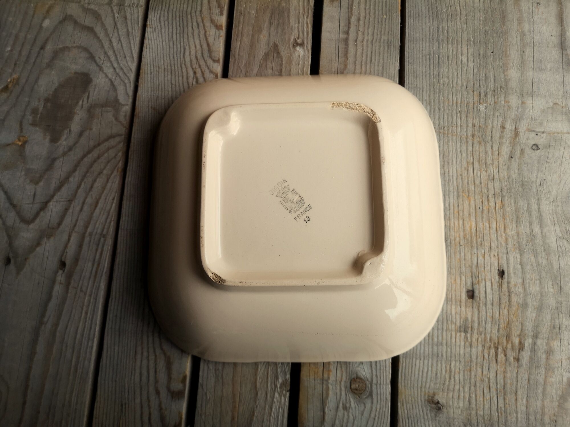 Ancient Saladier in Pink Ceramics by Digoin Sarreguemines Floral Decoration