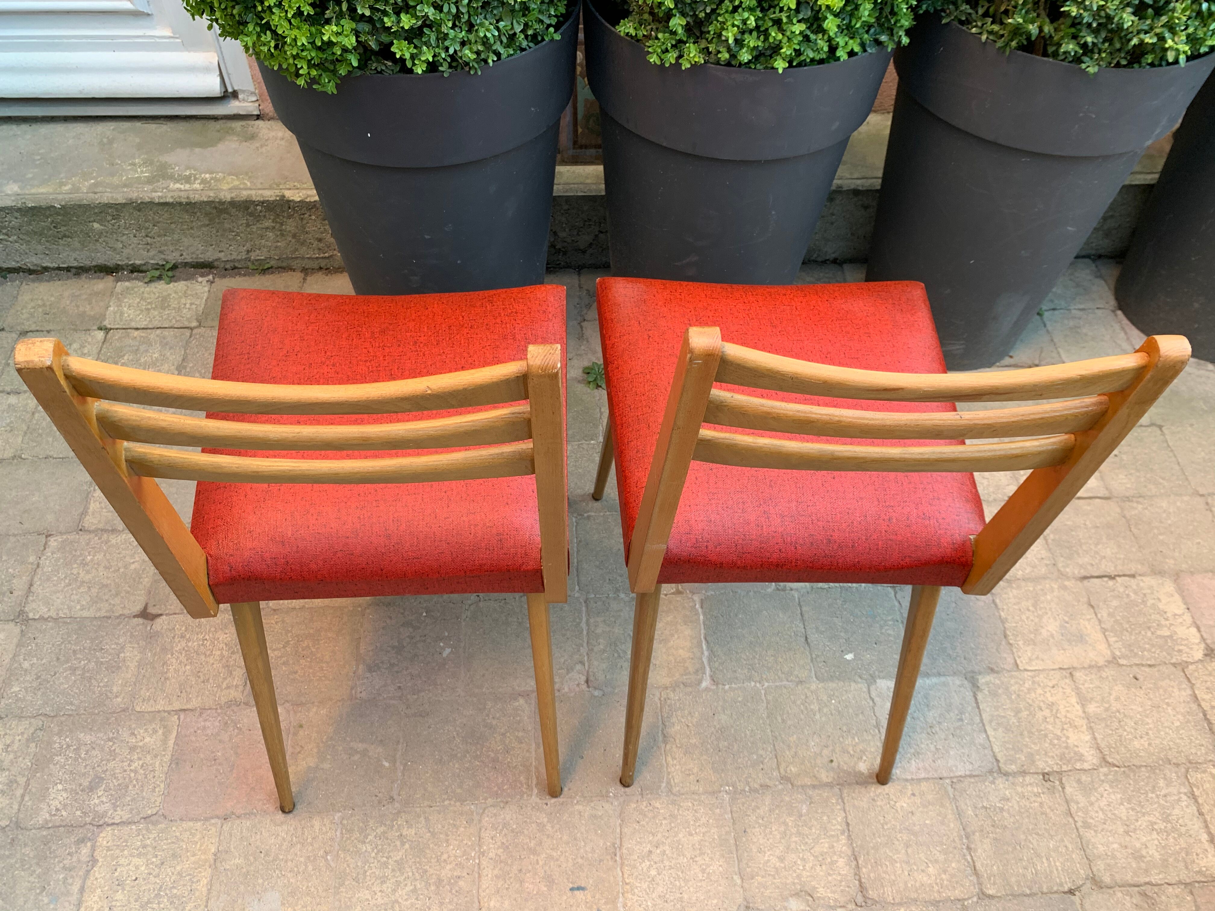 1960s skai compass leg chairs