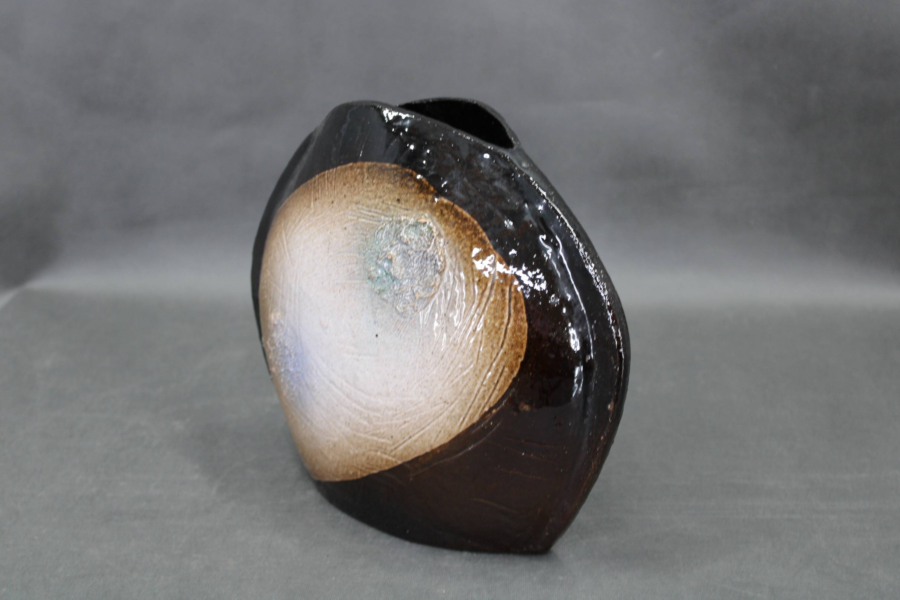 Brutalist ceramic art vase, Czechoslovakia, 1970s