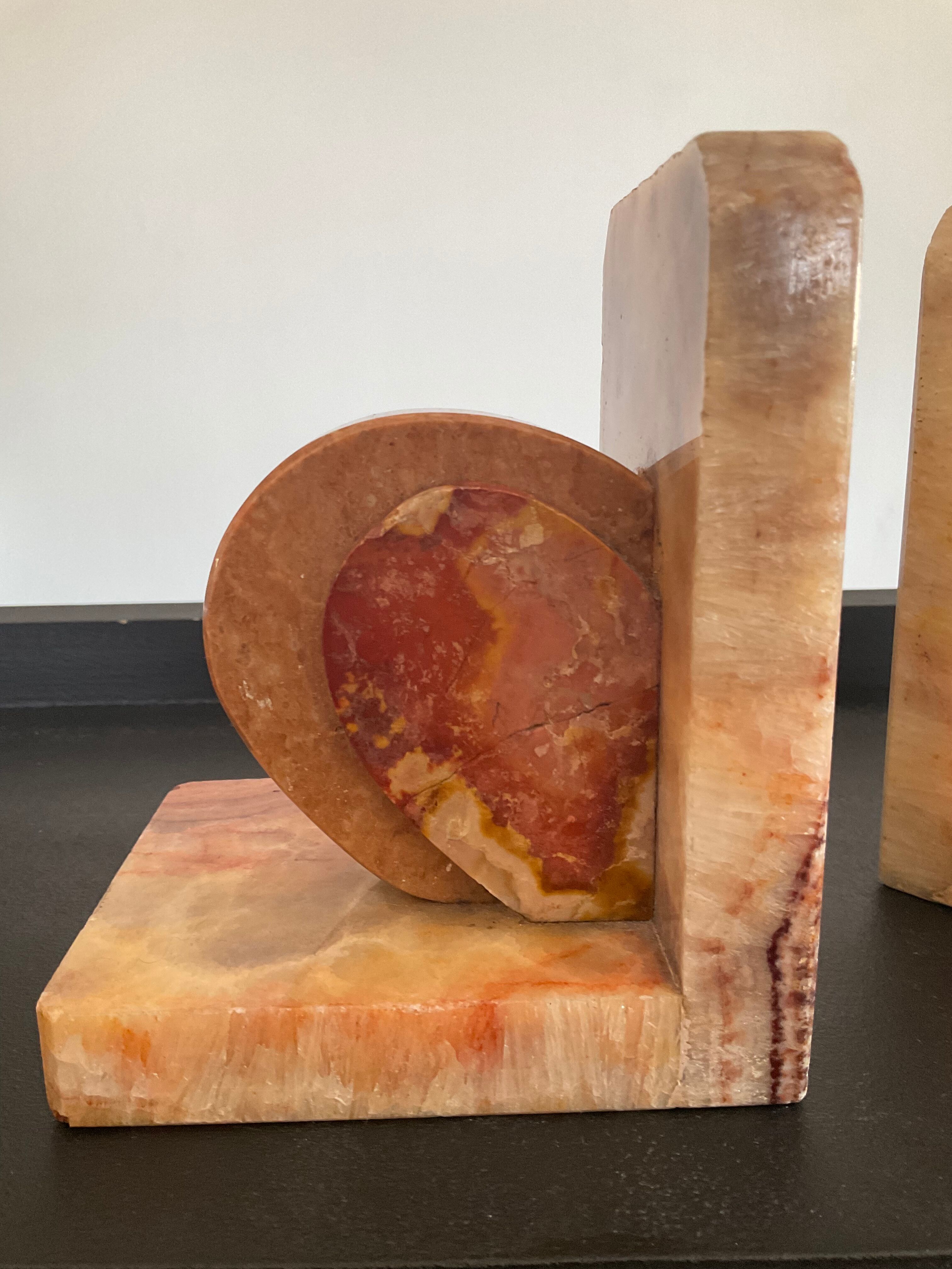 Pair of Art Deco marble bookends